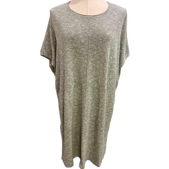 Size Large J.Jill Pure Jill Womens Gray Green Sweater Tunic Dress - Picture 2 of 8